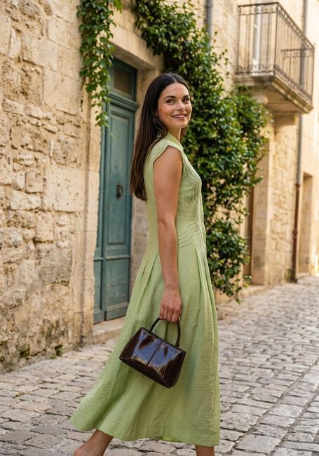 Lime COPENHAGEN MUSE Maxi jurk CMCOLE-DRESS - large