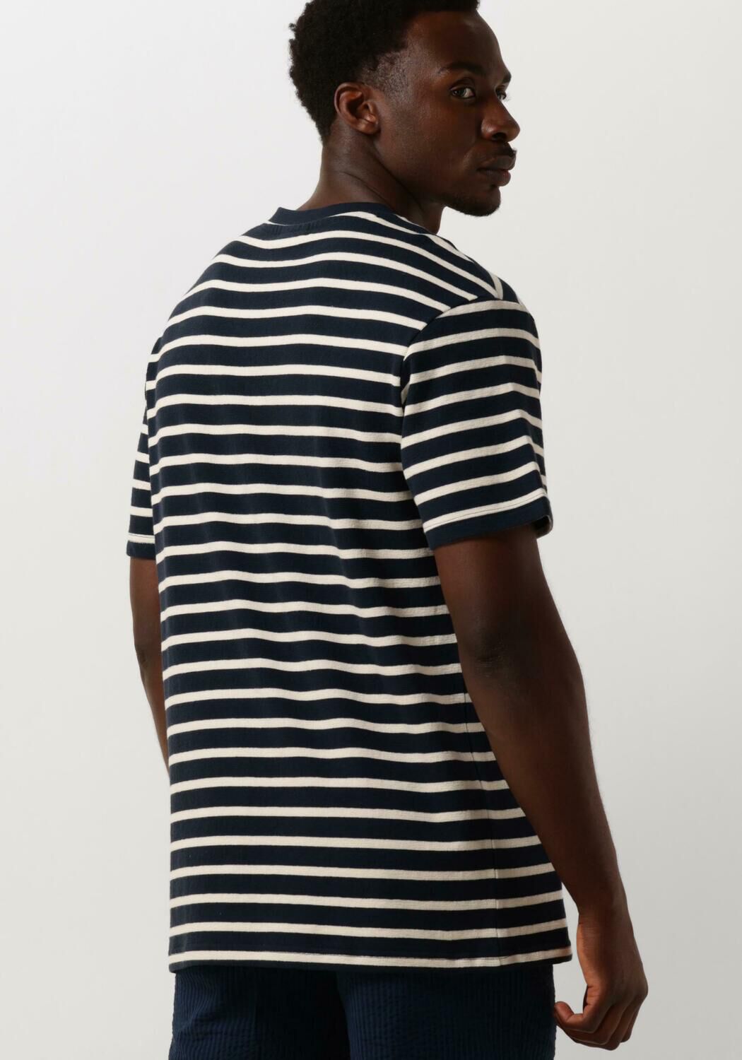 ANERKJENDT Heren Polo's & T-shirts Akkikki S s Stripe Tee Gots Blauw wit Gestreept