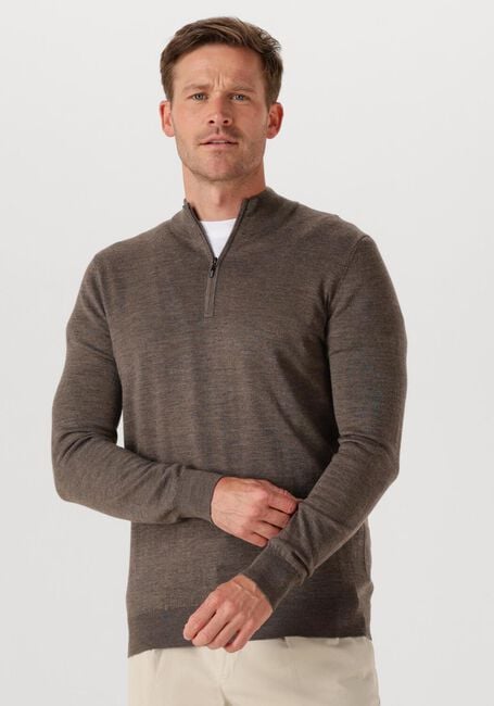 Bruine STEFANO LAURAN Trui HALF ZIP - large