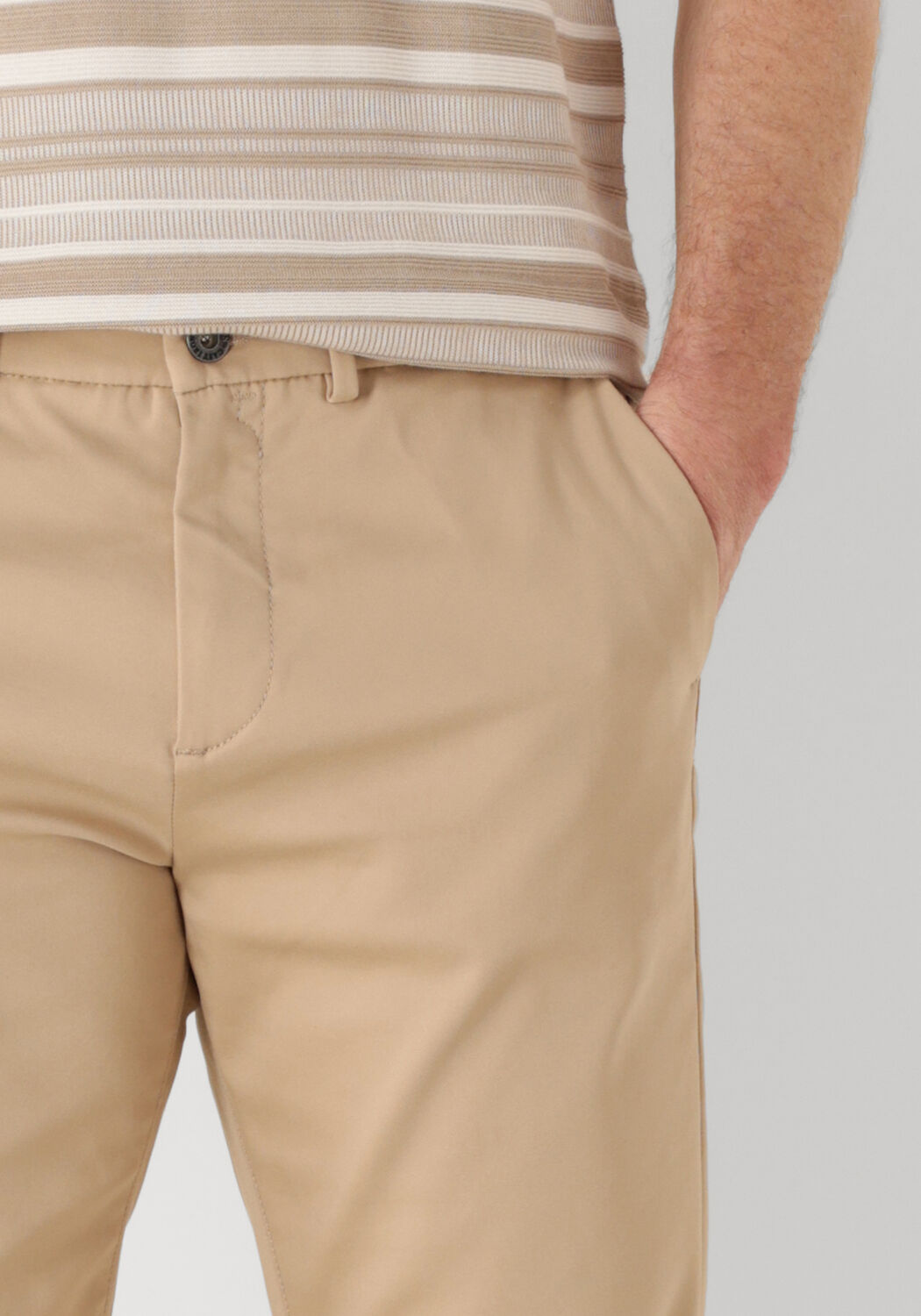 CAST IRON Heren Broeken Riser Chino Stretch Beige