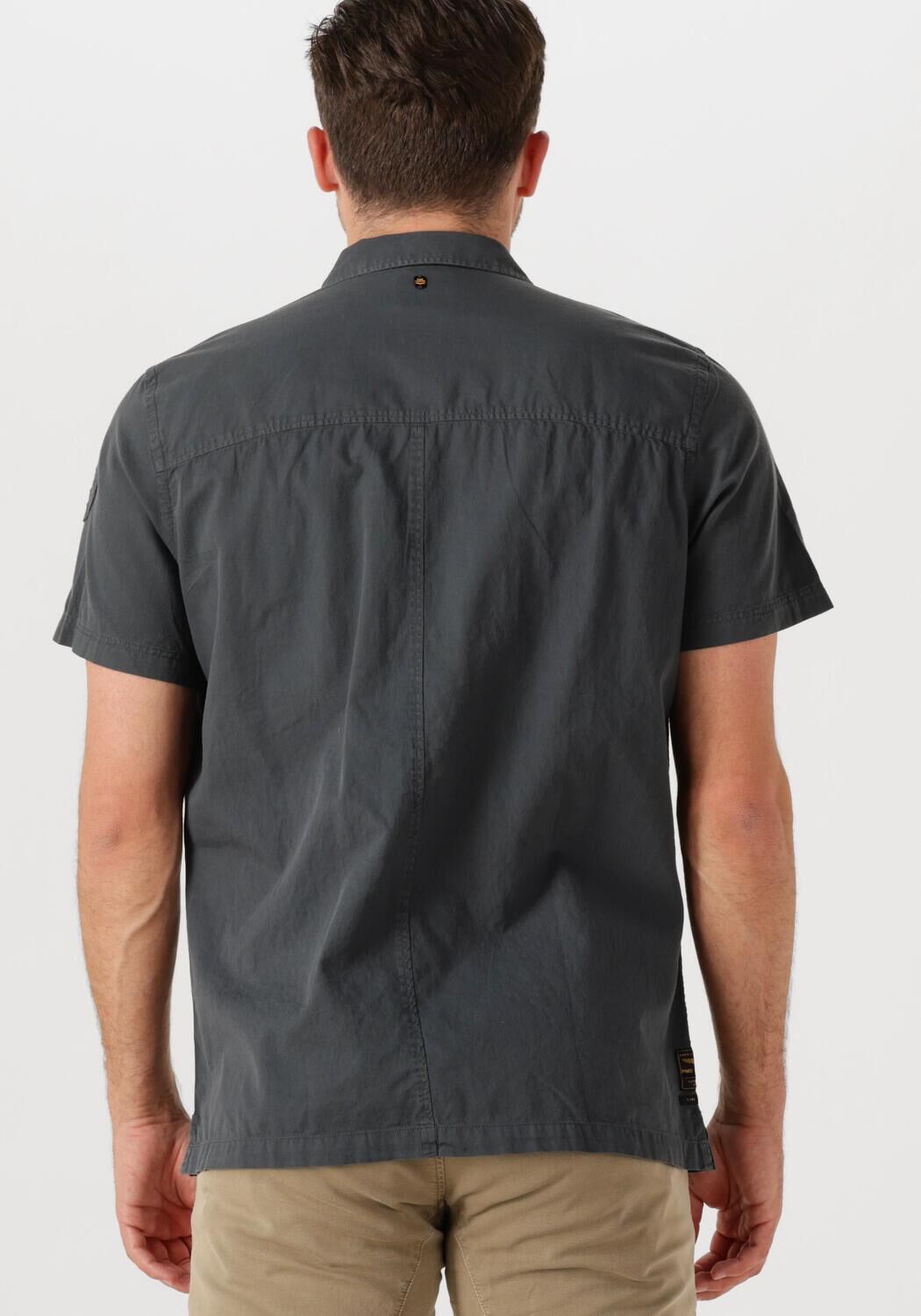PME LEGEND Heren Overhemden Short Sleeve Shirt Ctn Bedford Donkergrijs