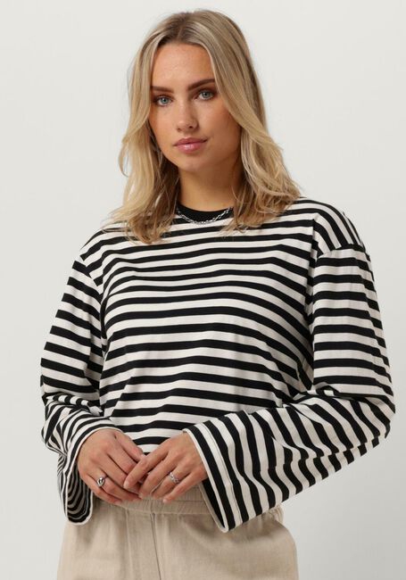 Zwarte MODSTRÖM  HELLENMD LS STRIPE T-SHIRT - large