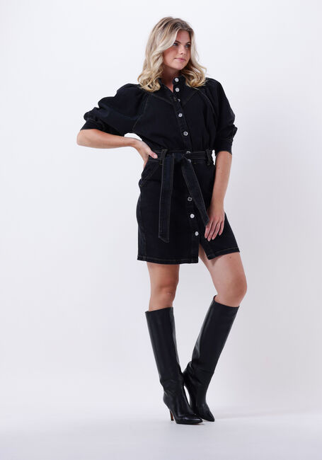 Zwarte FREEBIRD Mini jurk EVONY DRESS DENIM - large