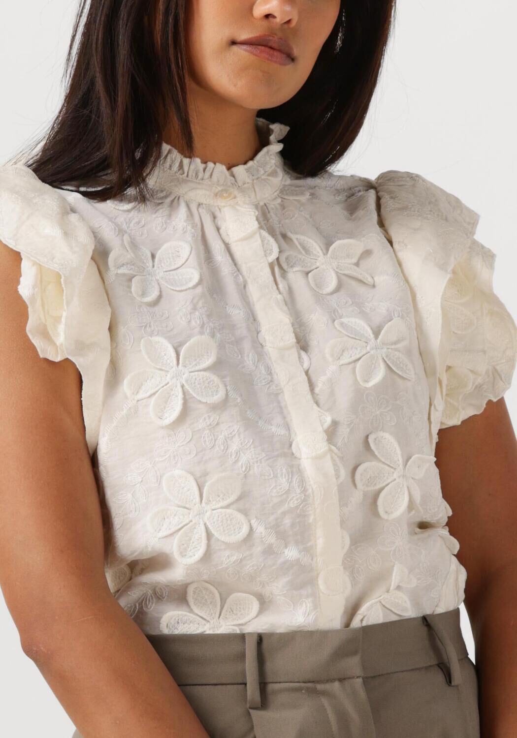 AAIKO Dames Blouses Gezana Embroidery Vis 671 Wit
