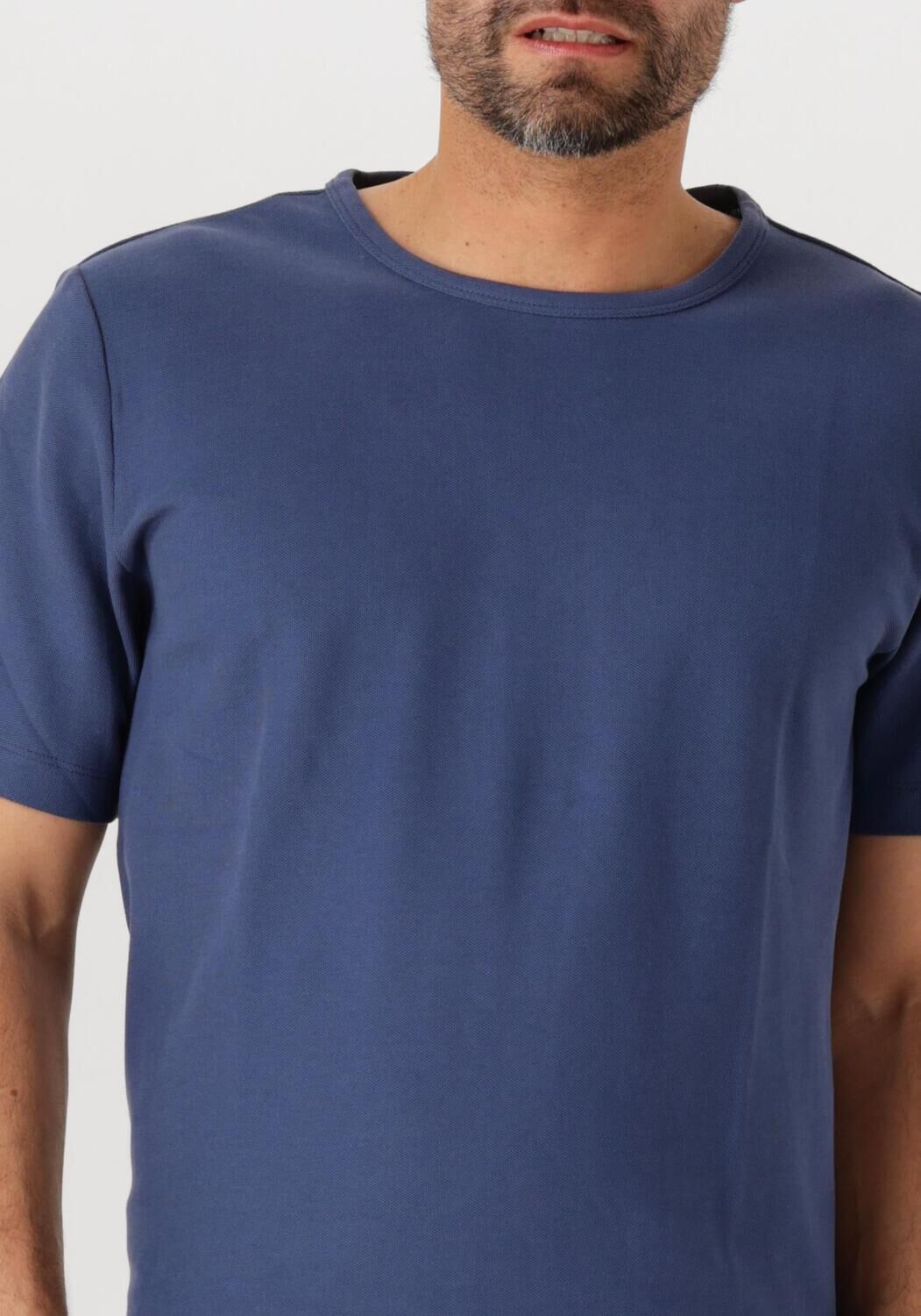 SELECTED HOMME Heren Polo's & T-shirts Slhjoseph Pique Ss O-neck Tee Blauw