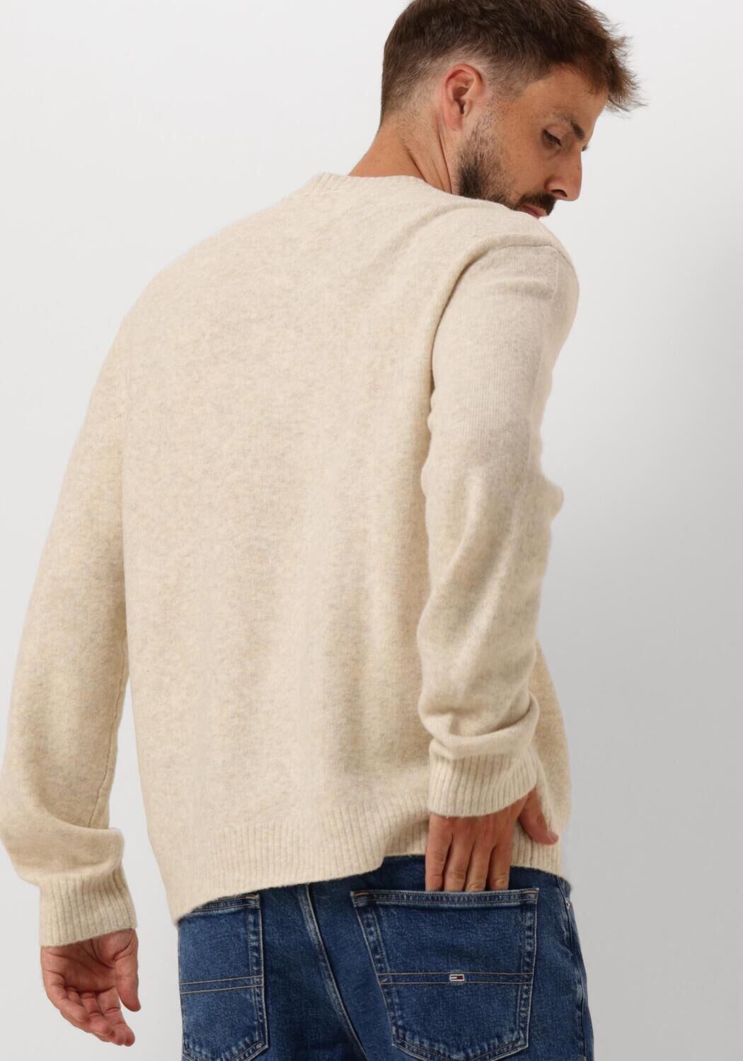 TOMMY JEANS Heren Truien & Vesten Tjm Reg Melange Flag Sweater Beige