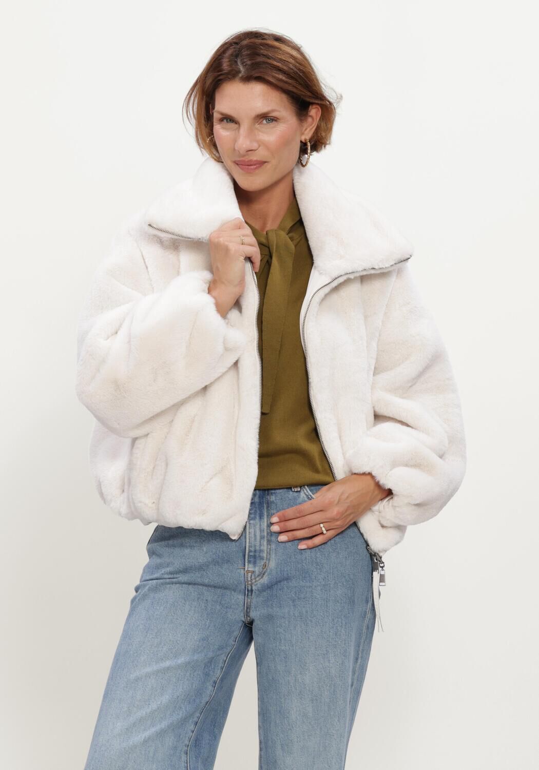 Gebroken wit BEAUMONT Faux fur jas MAXIE JACKET - large