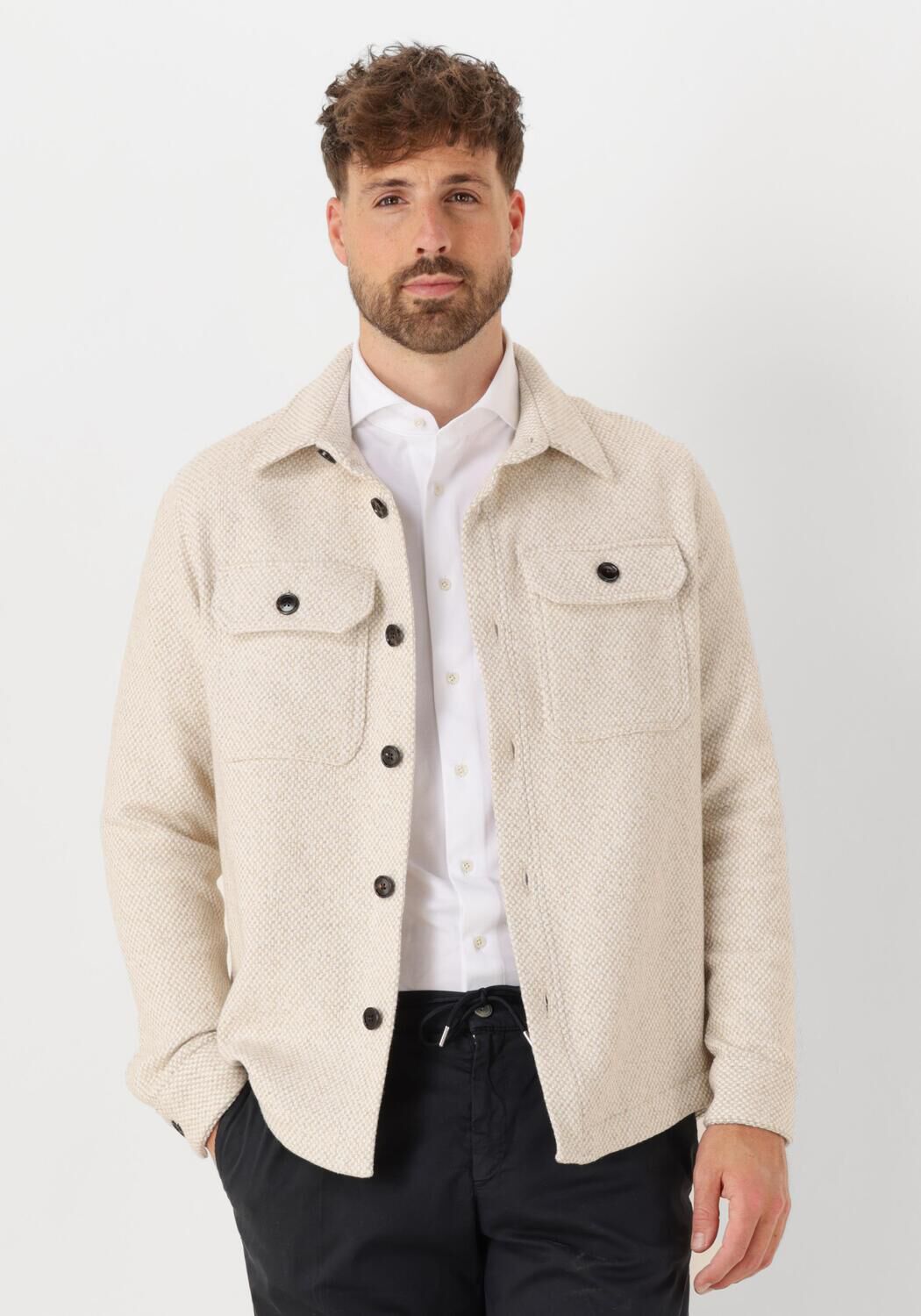 PROFUOMO Heren Overshirts Overshirt Texture Beige