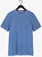 Lichtblauwe SCOTCH & SODA T-shirt GARMENT-DYED CREWNECK TEE WITH EMBROIDERY LOGO