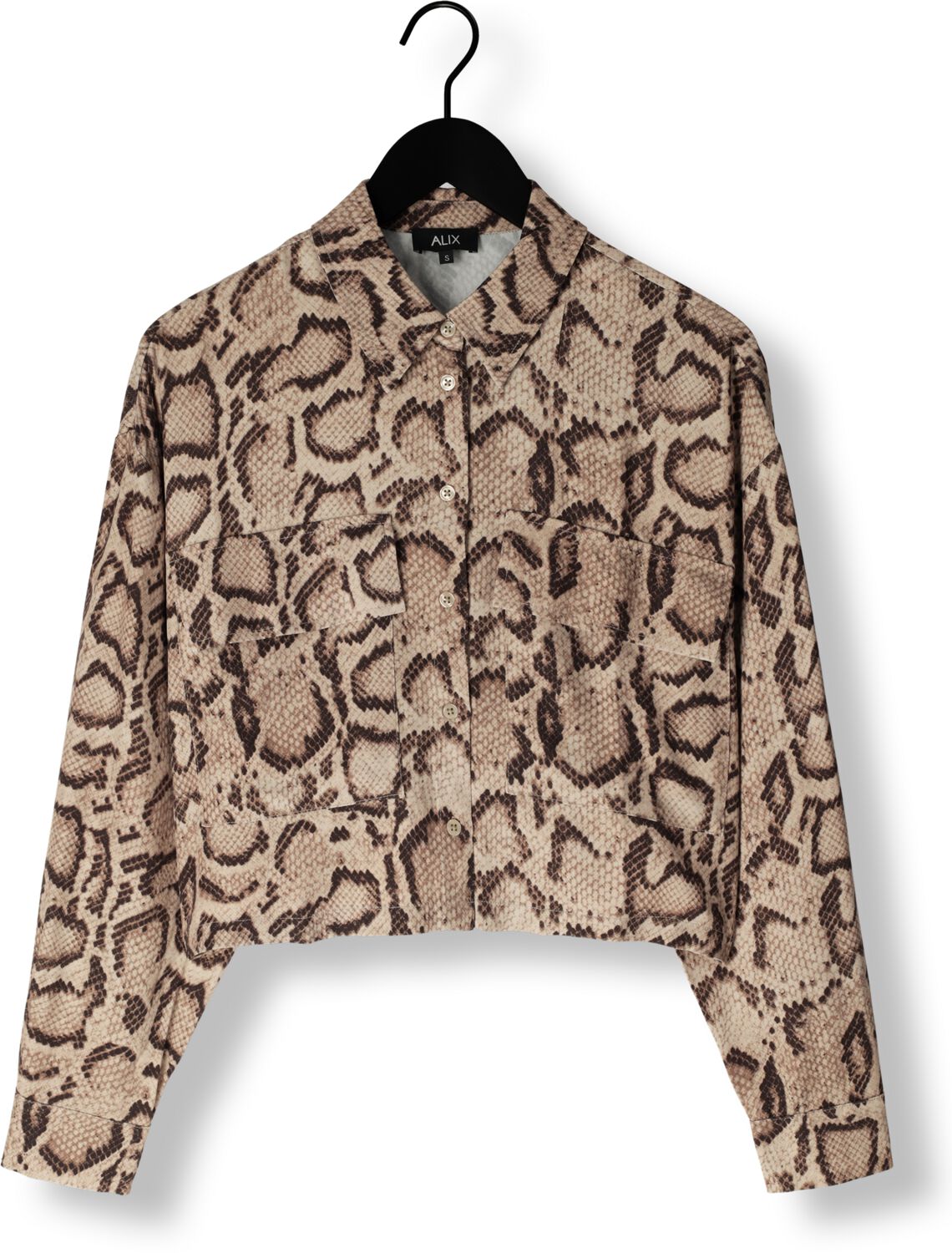 ALIX THE LABEL Dames Blouses Ladies Woven Snake Twill Blouse Zand