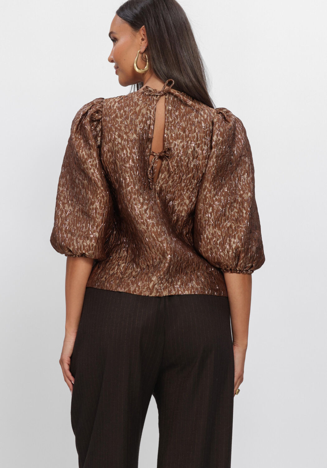 Bruine BY-BAR Blouses JET SPARKLE CHEETAH BLOUSE - large