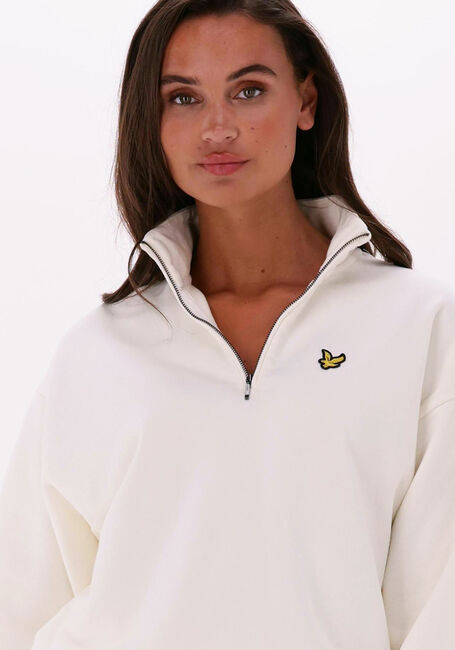 Gebroken wit LYLE & SCOTT Sweater GARMENT DYE 1/4 ZIP  SWEATSHIRT - large