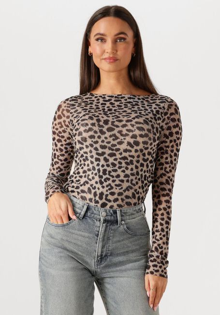 Grijze CATWALK JUNKIE Tops & T-shirts CHEETAH MESH LONG SLEEVE - large