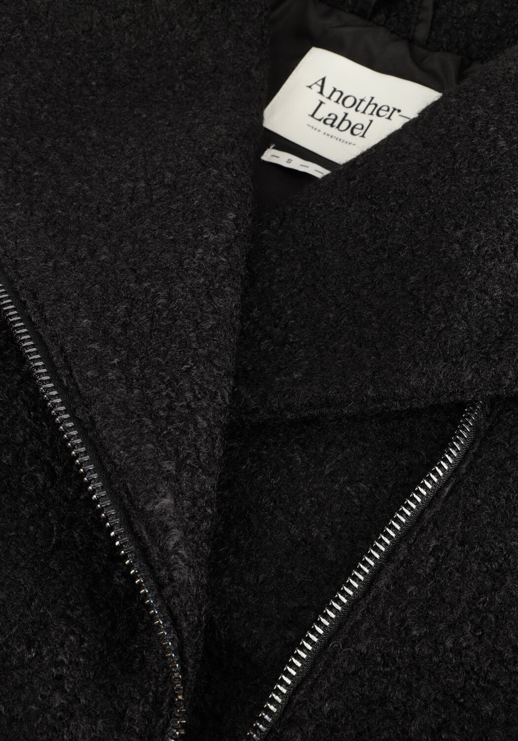 Zwarte ANOTHER LABEL Teddy jas JULIET BIKER JACKET - large