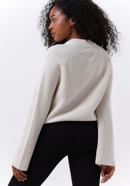 Beige CALVIN KLEIN Trui BLOWN UP CK HIGH NECK SWEATER - large