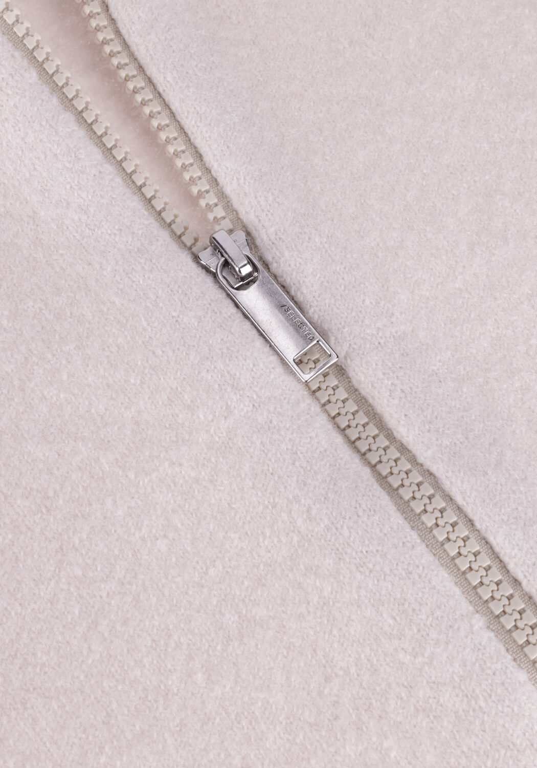 Beige SELECTED MEN Vest BELO LS KNIT ZIP CARDIGAN - large