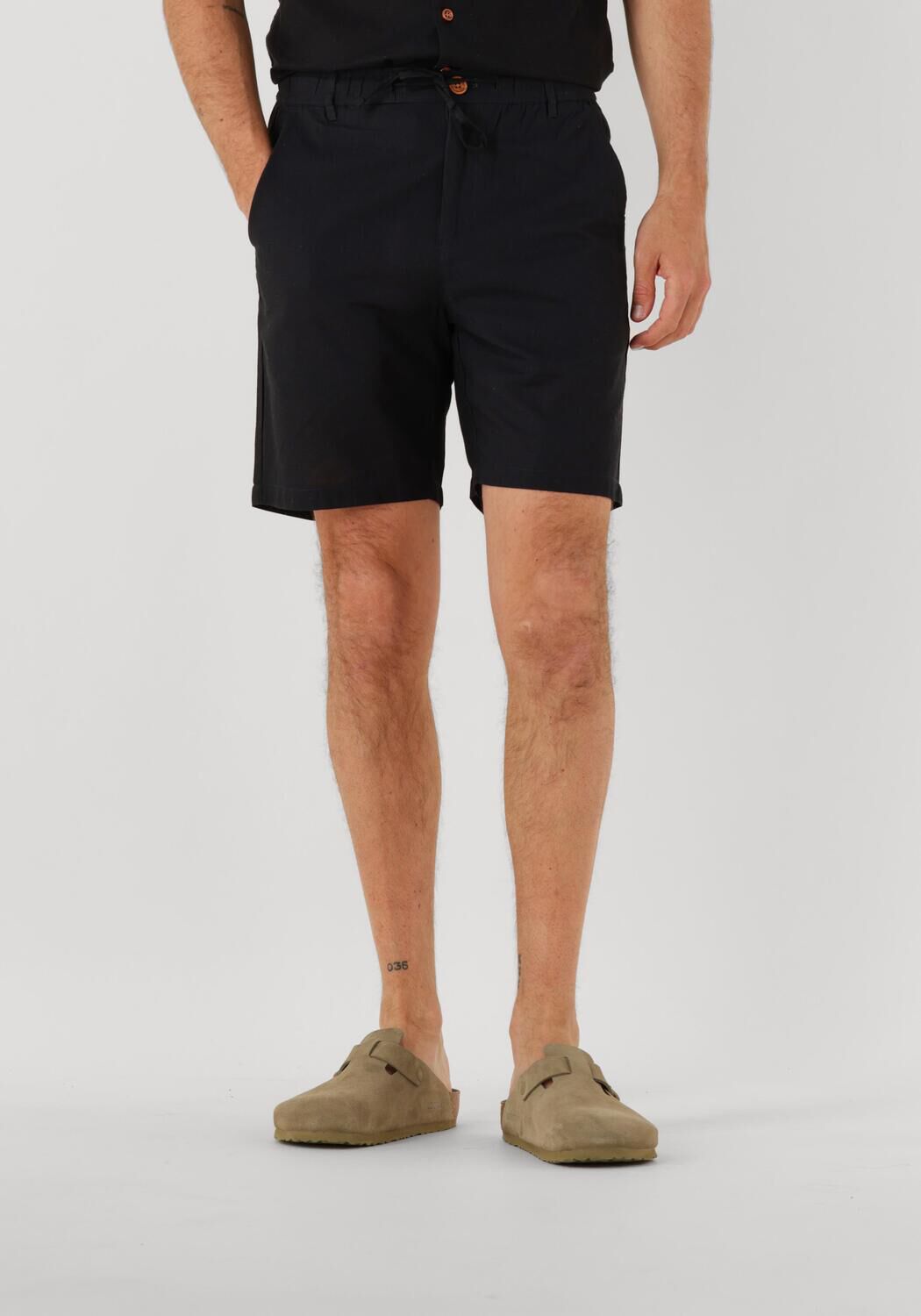 ANERKJENDT Heren Broeken Aklt James Cot linen Ela Shorts Zwart
