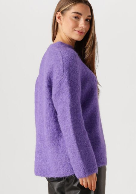Paarse SELECTED FEMME Trui SLFGABELLA LS KNIT O-NECK CAMP - large