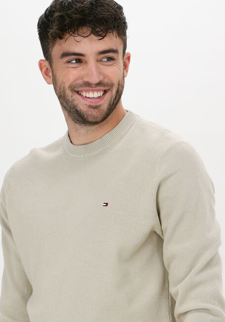 Beige TOMMY HILFIGER Trui BASIC STRUCTURE CREW NECK - large