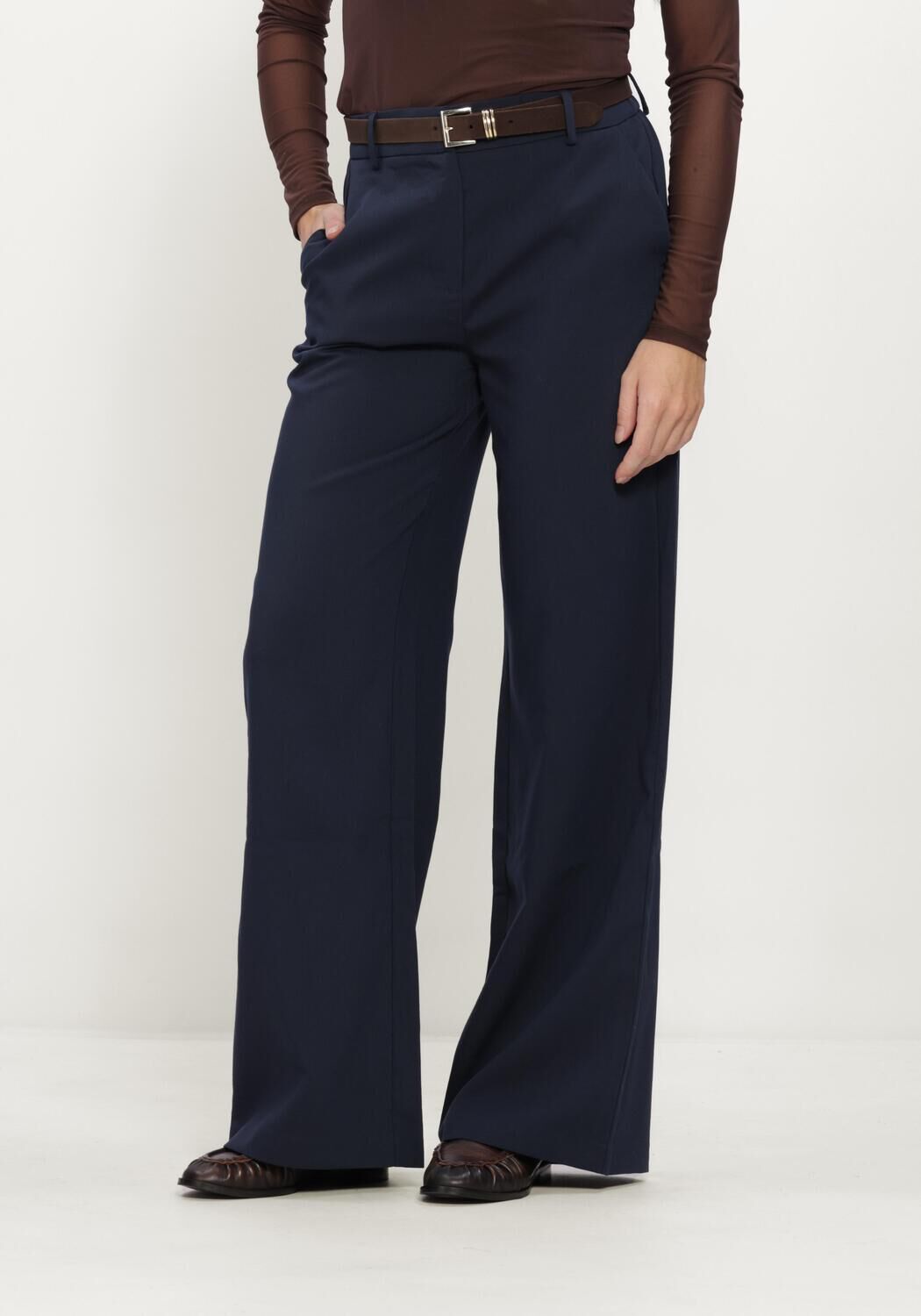 Donkerblauwe FREEBIRD Pantalon LOLANI WIDE - large