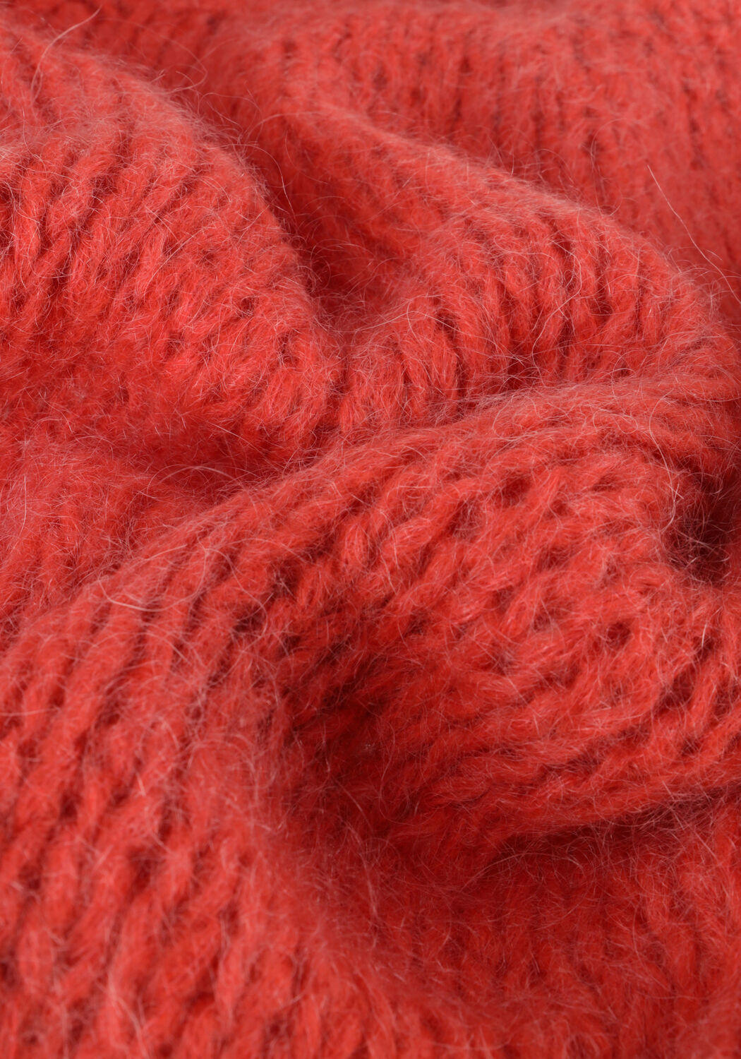 Rode SUMMUM Trui OVERSIZED CHUNKY SWEATER MOHAIR BLEND KNIT - large