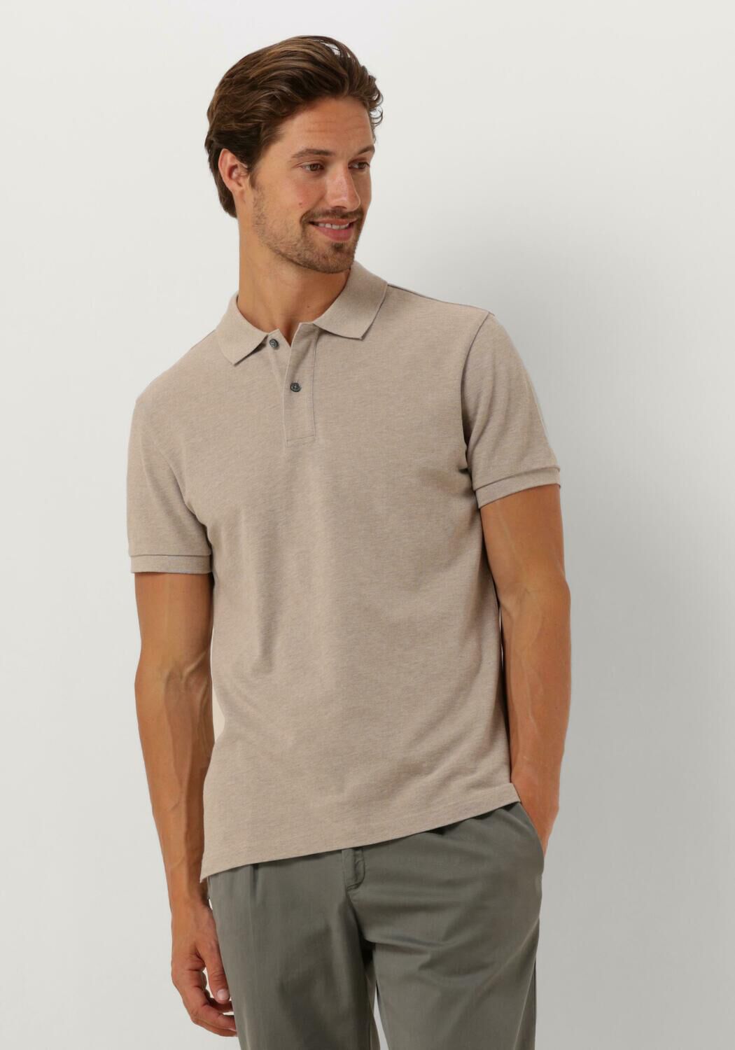 PROFUOMO Heren Polo's & T-shirts Polo Short Sleeve Beige