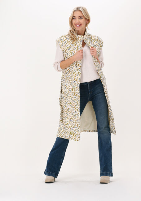 Gebroken wit Y.A.S. Kimono YASFLUMA QUILTED VEST LS. - large