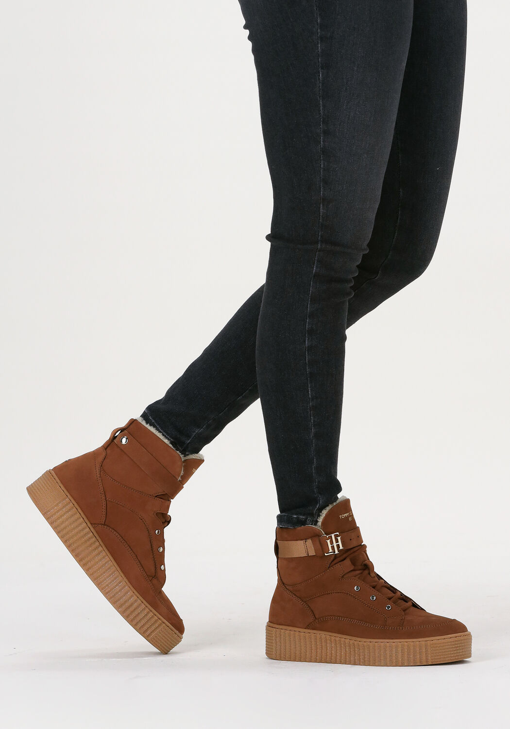 Cognac TOMMY HILFIGER Hoge sneakers WARMLINED LACE UP BOOT - large