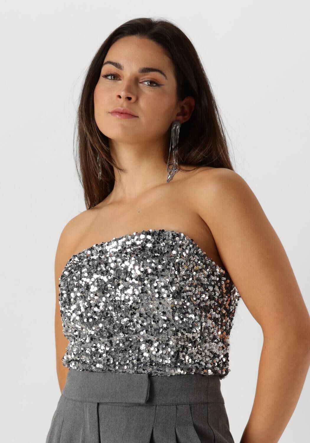 Notre-v Paillet Zilveren Top voor Feestelijke Gelegenheden Gray Dames