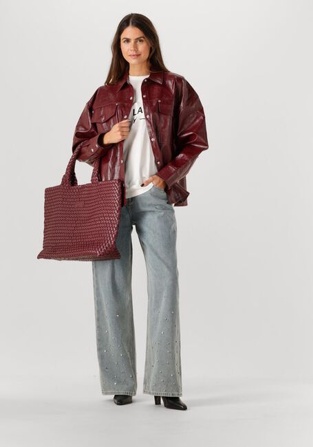 Bordeaux ALIX THE LABEL Blouses FAUX LEATHER BLOUSE - large