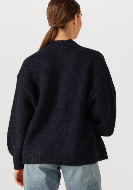 Donkerblauwe SUMMUM Vest PUFF SLEEVE CARDIGAN COZY MELANGE KNIT - large