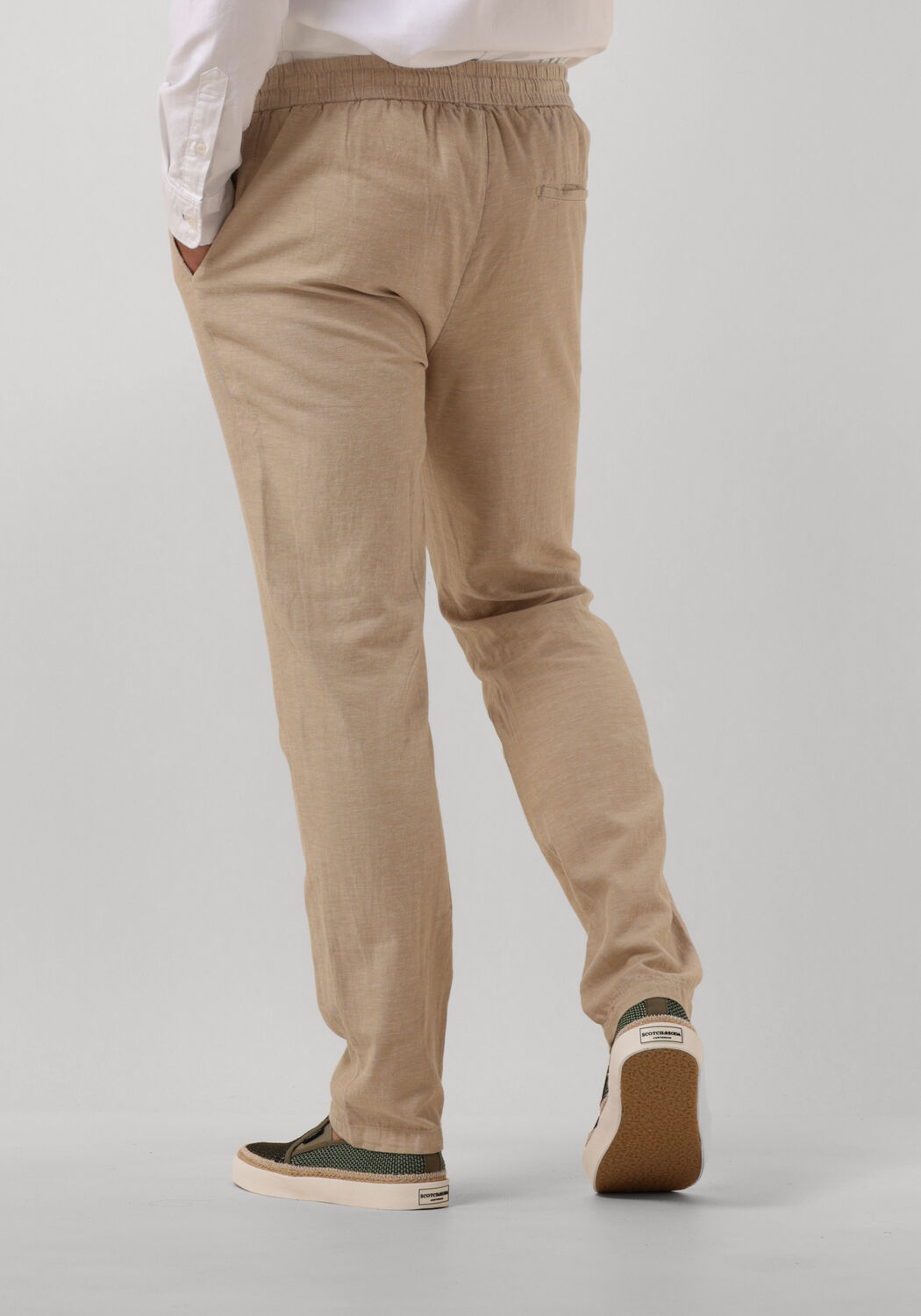 SCOTCH & SODA Heren Broeken Warren Straight Fit Twill Jogger Beige