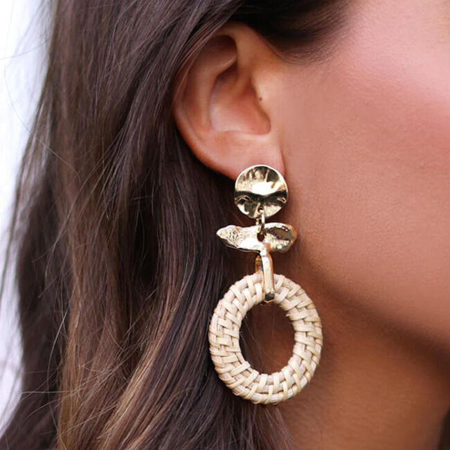 Gouden MY JEWELLERY Oorbellen OORHANGERS GOUD DETAIL&BAMBOE - large