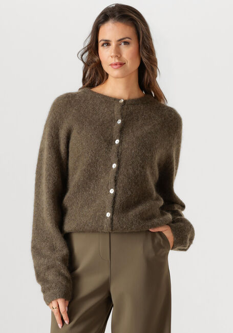 Olijf STUDIO ANNELOES Vest BIBI MOHAIR CARDIGAN - large