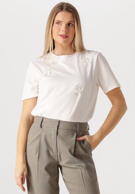 Gebroken wit HAUTE L'AMITI&Eacute; T-shirt PEARL BOW TEE - large