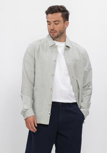 Groene ANERKJENDT Overshirts AKODIN STRIPE OVERSHIRT - large