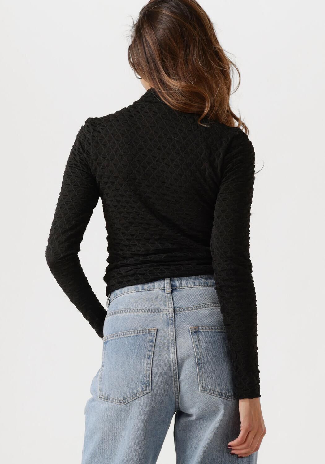 SELECTED FEMME Dames Truien & Vesten Slftimmi Ls High Neck Structure Top Zwart