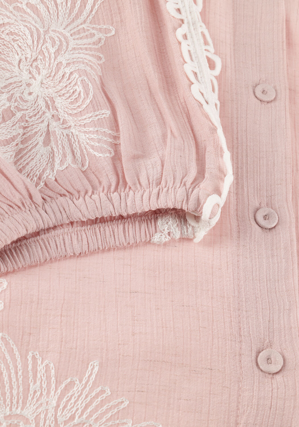 Lichtroze JANSEN AMSTERDAM Blouses RAELLA BLOUSE AE 701 3/4 SLEEVE EMBROIDERY - large