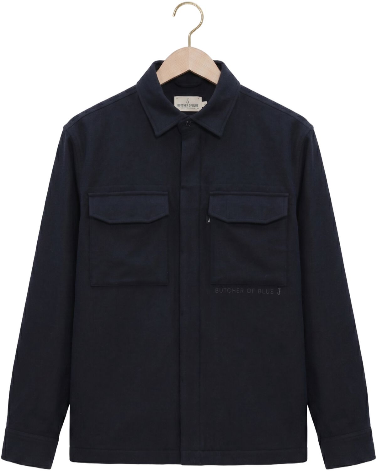 BUTCHER OF BLUE Heren Overshirts Dan Wool Overshirt Donkerblauw