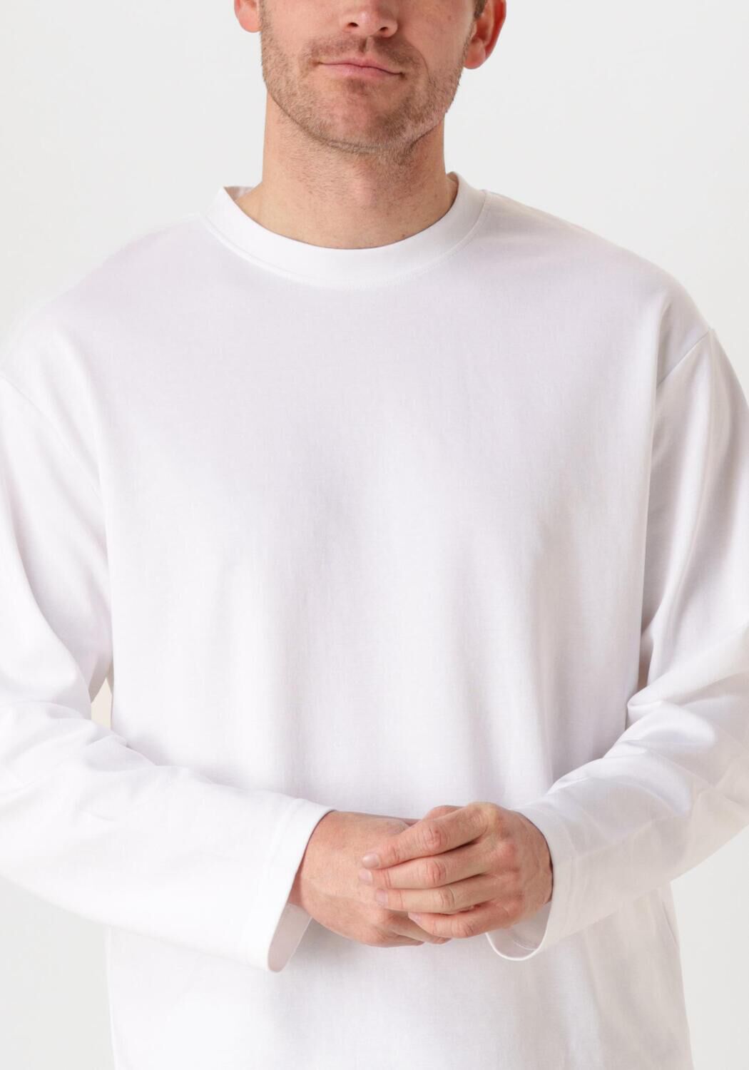 SELECTED HOMME Heren Polo's & T-shirts Slhlooseoscar Ls O-neck Tee Noos Wit