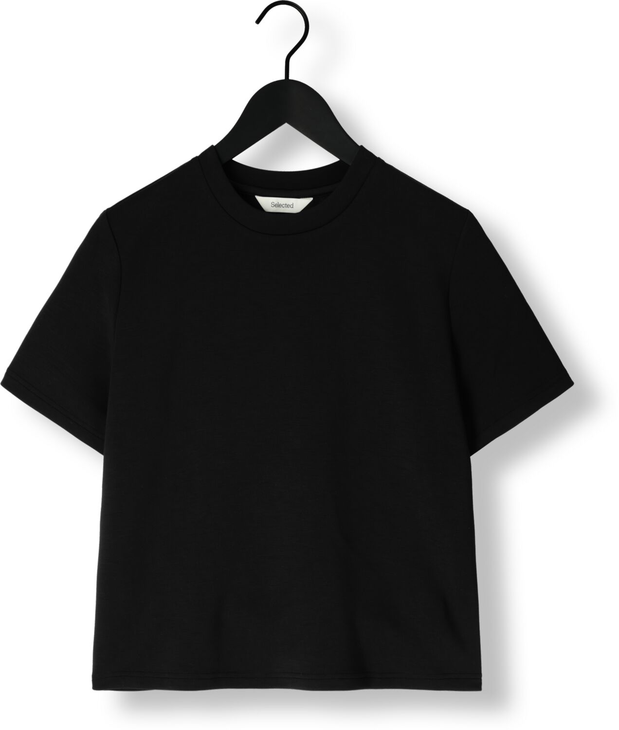 SELECTED FEMME Dames Tops & T-shirts Slftenny Ss Boxy O-neck Zwart
