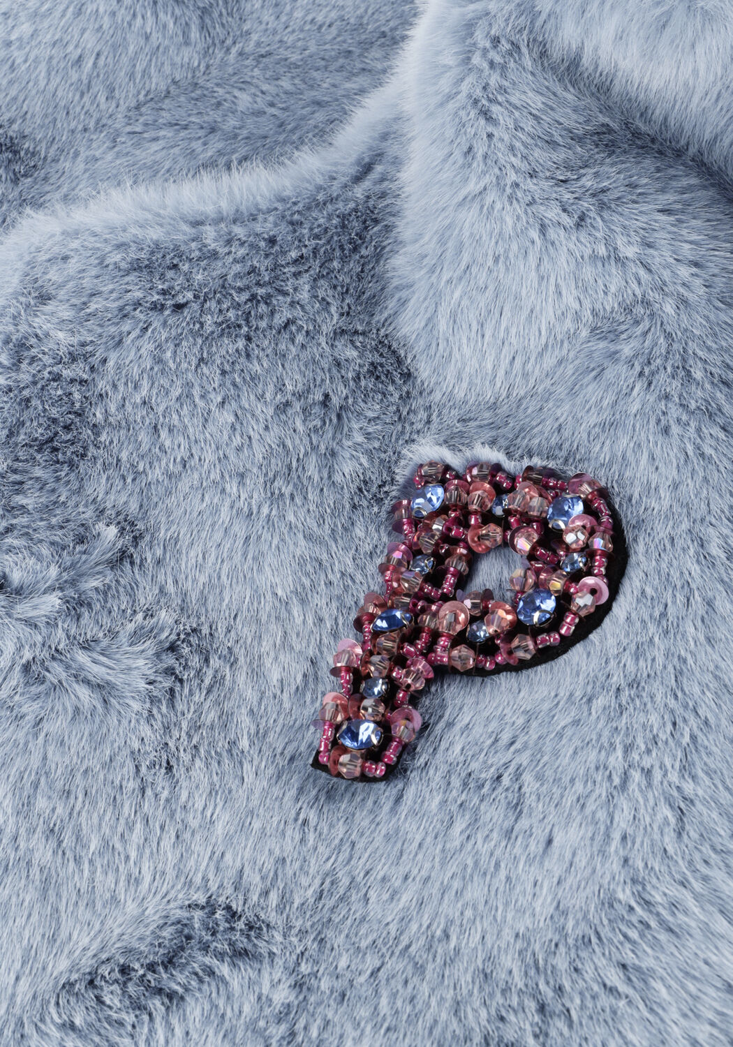 Lichtblauwe POM AMSTERDAM Gilet GILET - FUR MISTY BLUE - large