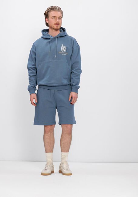 Blauwe RESTER&Ouml;DS Sweater JAY BACK PRINTED HOODIE - large