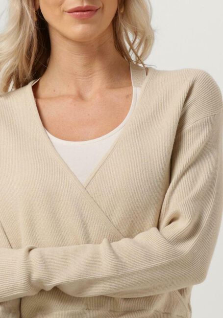 Beige MINUS Trui ALINE WRAP KNIT PULLOVER - large
