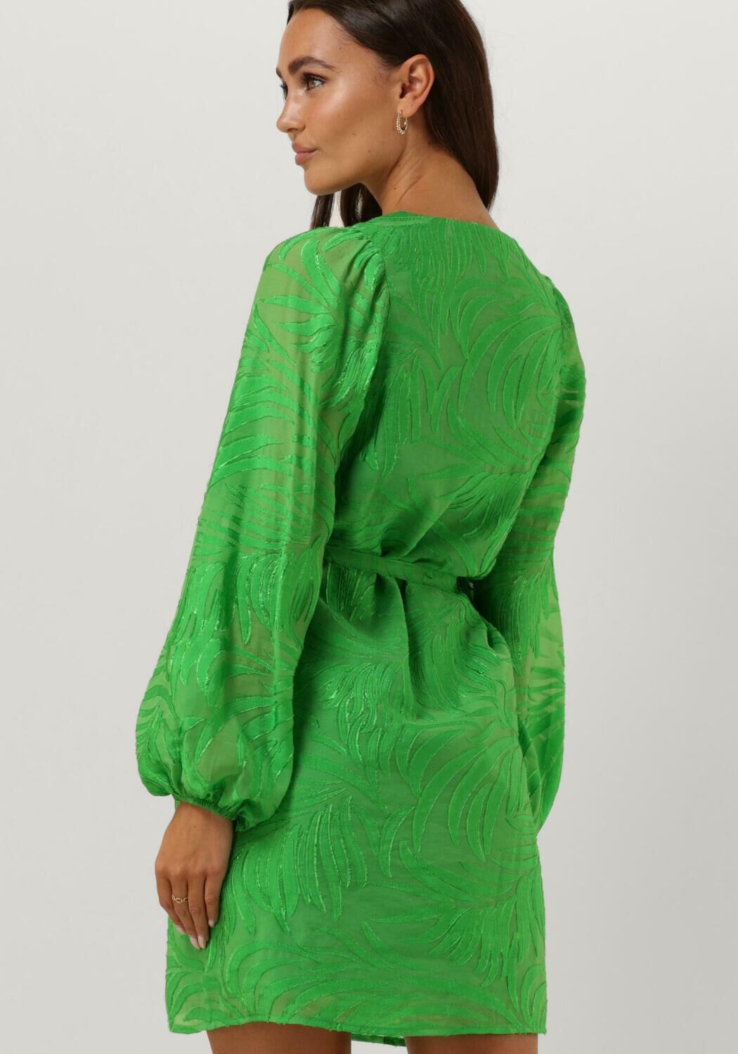 groene freebird mini jurk wv leaf jacquard ra 23 3