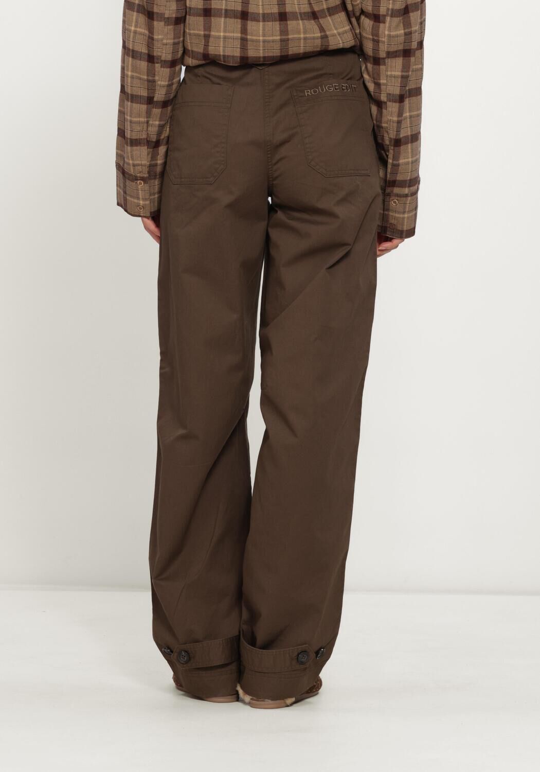 Bruine ROUGE EDIT Wijde broek ROUFIONA HW W/F F/L TROUSER - large