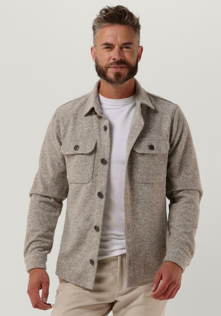Beige PROFUOMO Overshirt OVERSHIRT HERRINGBONE - large