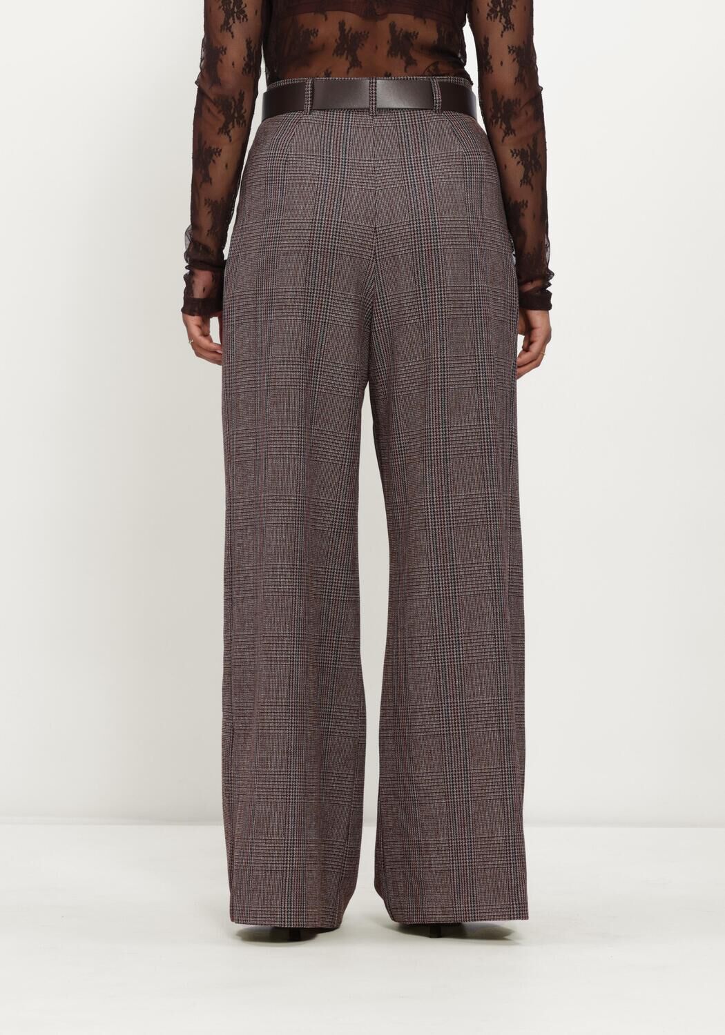 Bruine CAROLINE BISS Wijde broek 4523 - large