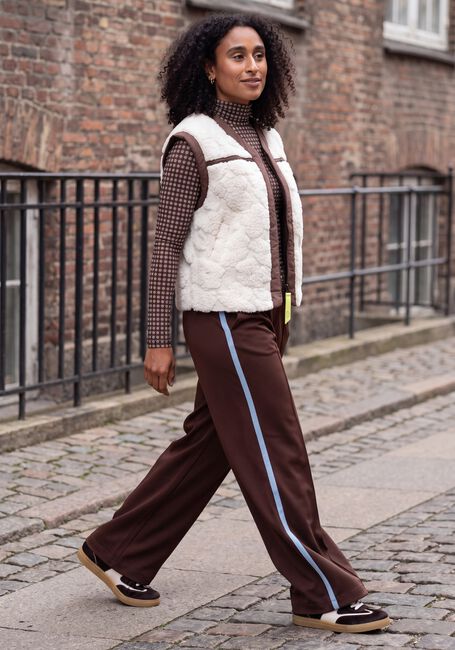 Bruine POM AMSTERDAM Top ROMI MESH CHECK BROWN - large