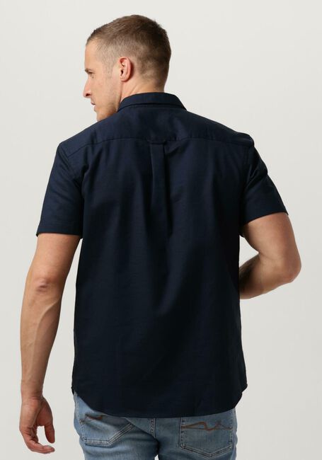 Donkerblauwe LYLE & SCOTT Casual overhemd COTTON SLUB SHORT SLEEVE SHIRT - large